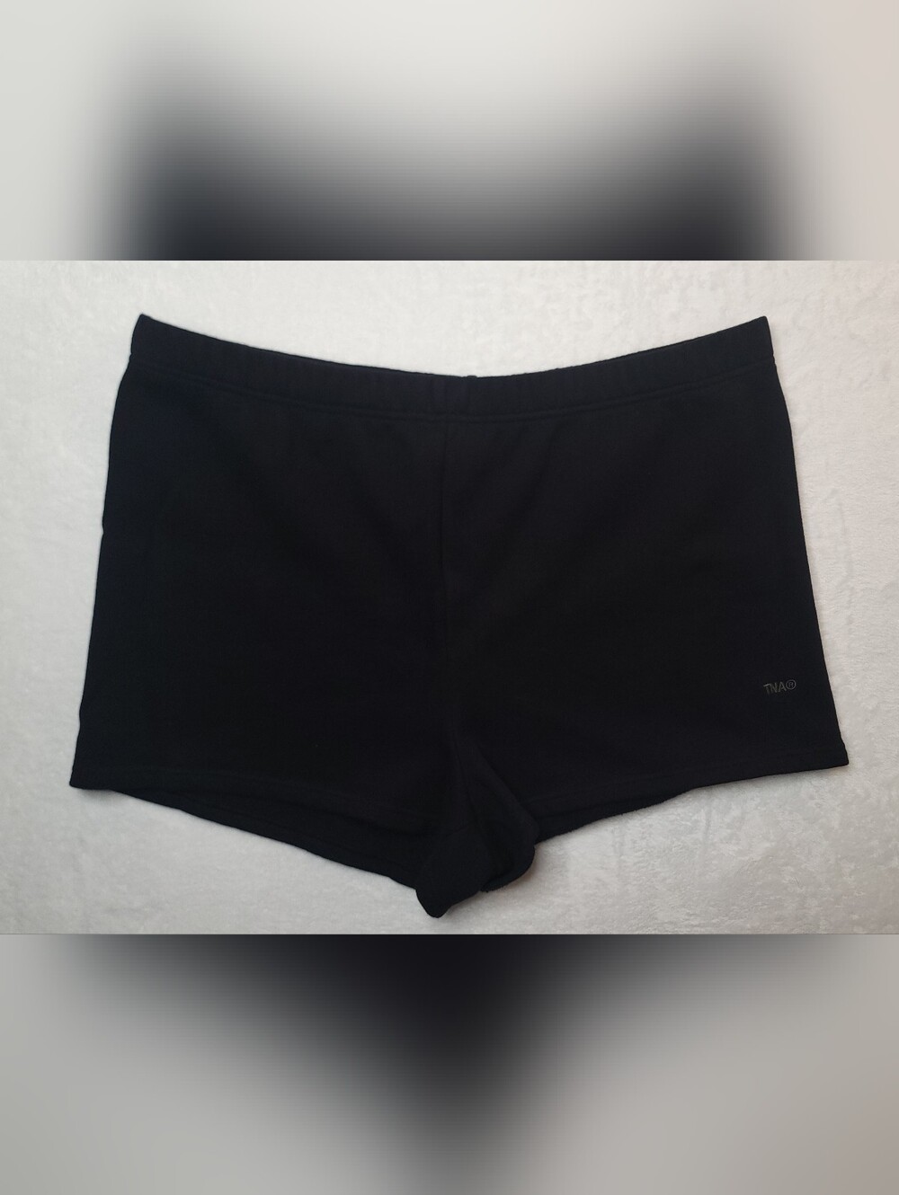Aritzia Tna Cozy Sweatfleece Perfect Hi-rise Mini Short Black Sz 2XL Women's - Picture 2 of 16